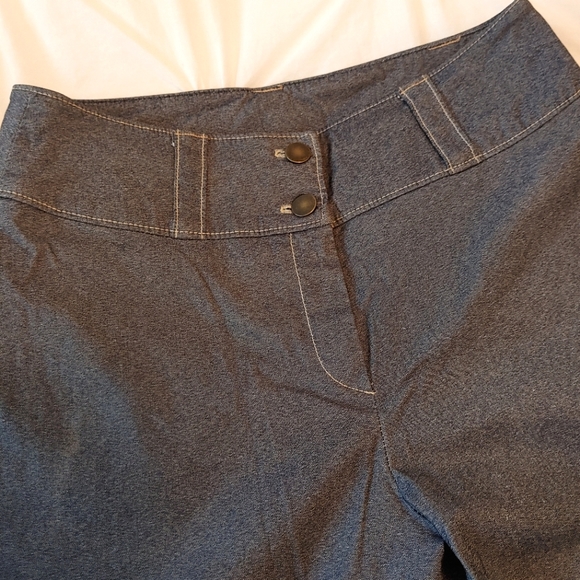 Donna Y2k shiny blue grey copped flared trouser pants. Size 8 - Picture 3 of 13